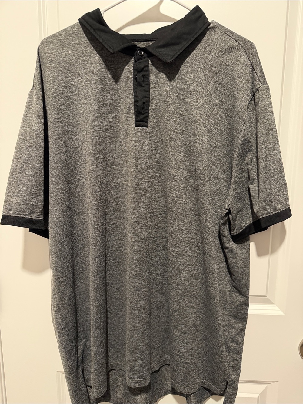 STYLUS Grey Polo with Black Collar and Trim